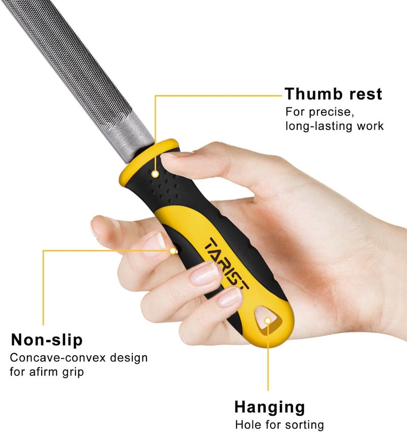 TARIST 8 inch Half Round Metal File, Professional Carbon Steel file, Tool Sharpener for Professionals and DIY - Image 2